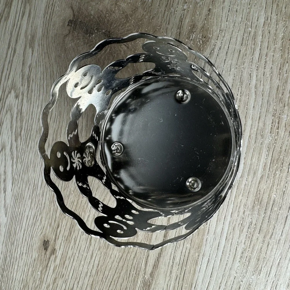 Slatkin & Co Silver Metal Candle Holder Gingerbread Christmas 3-Wick Bath & Body